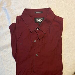 Express Men's Deep Red Button Down Shirt
